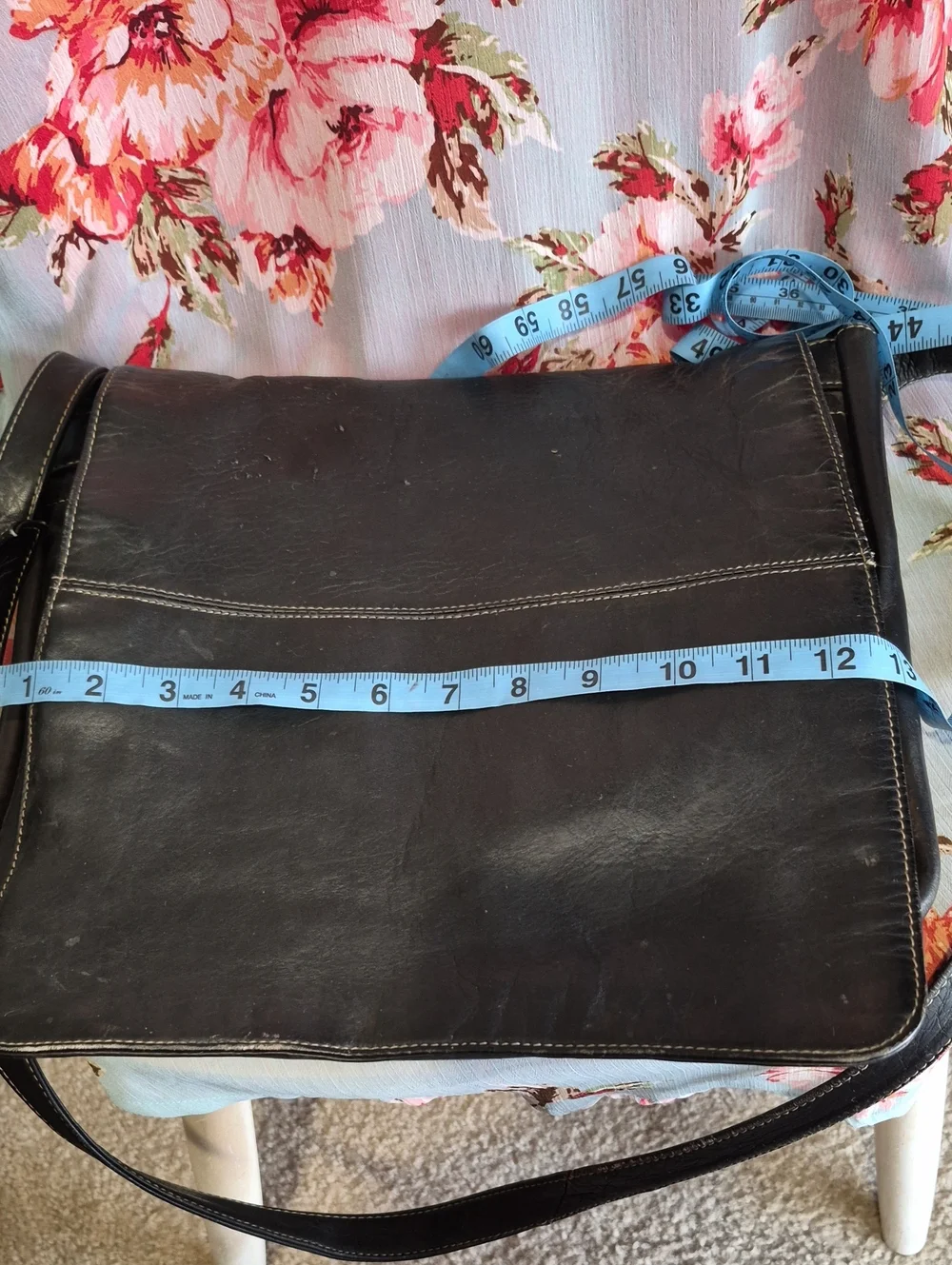 Black Leather Crossbody Messenger Bag